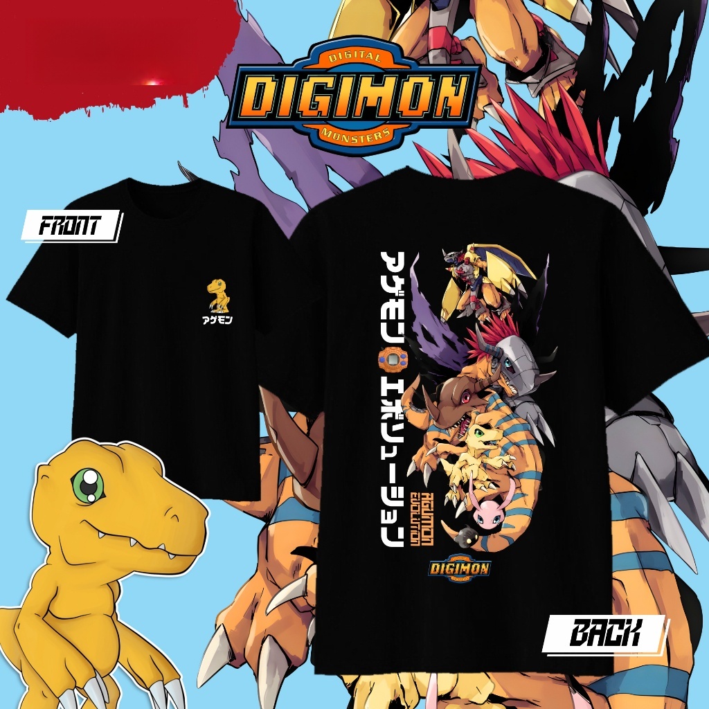 Street Fashion Evolution - T-shirt en coton imprimé Anime Digimon