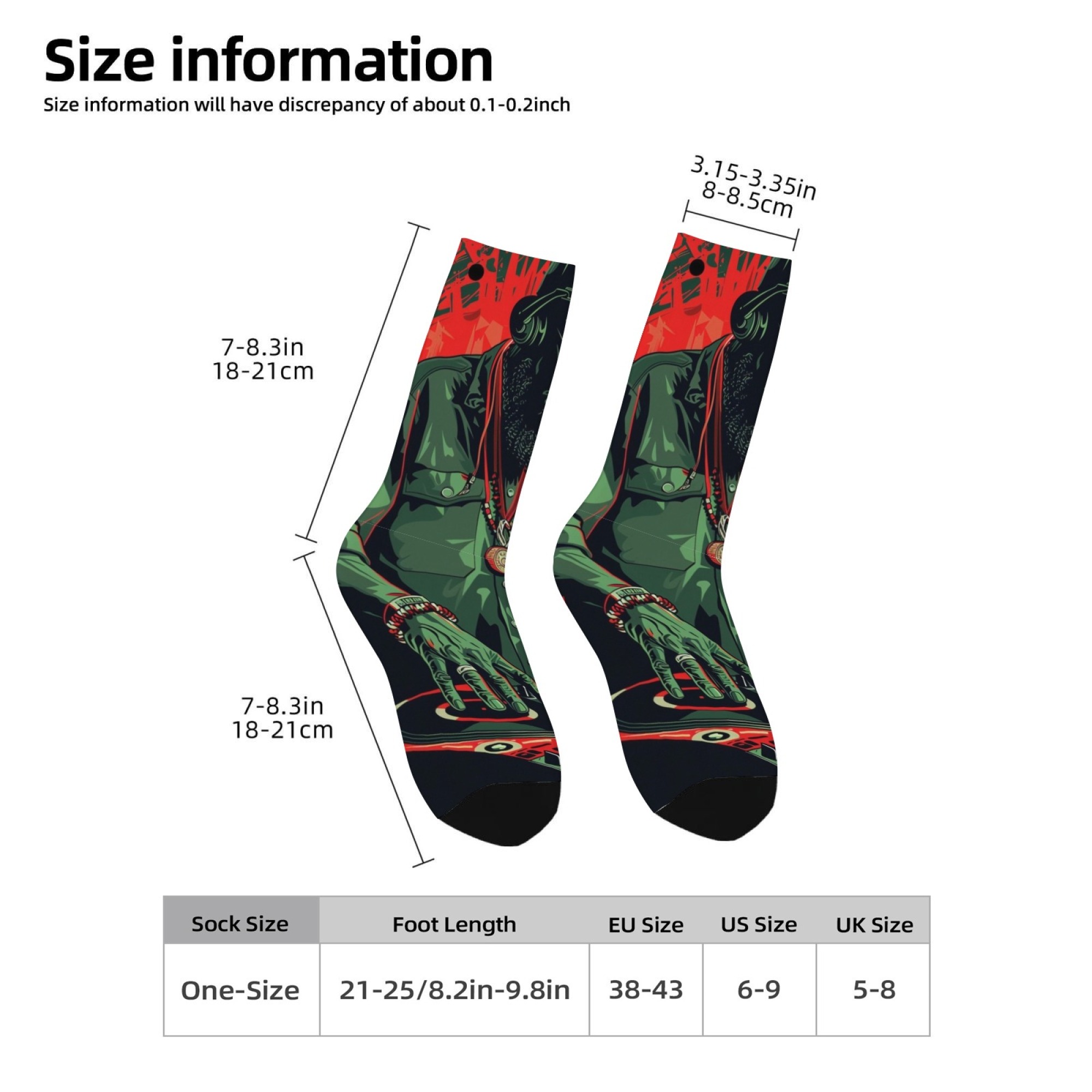 Quirky Street Fashion - Chaussettes pour hommes avec imprimé DJ