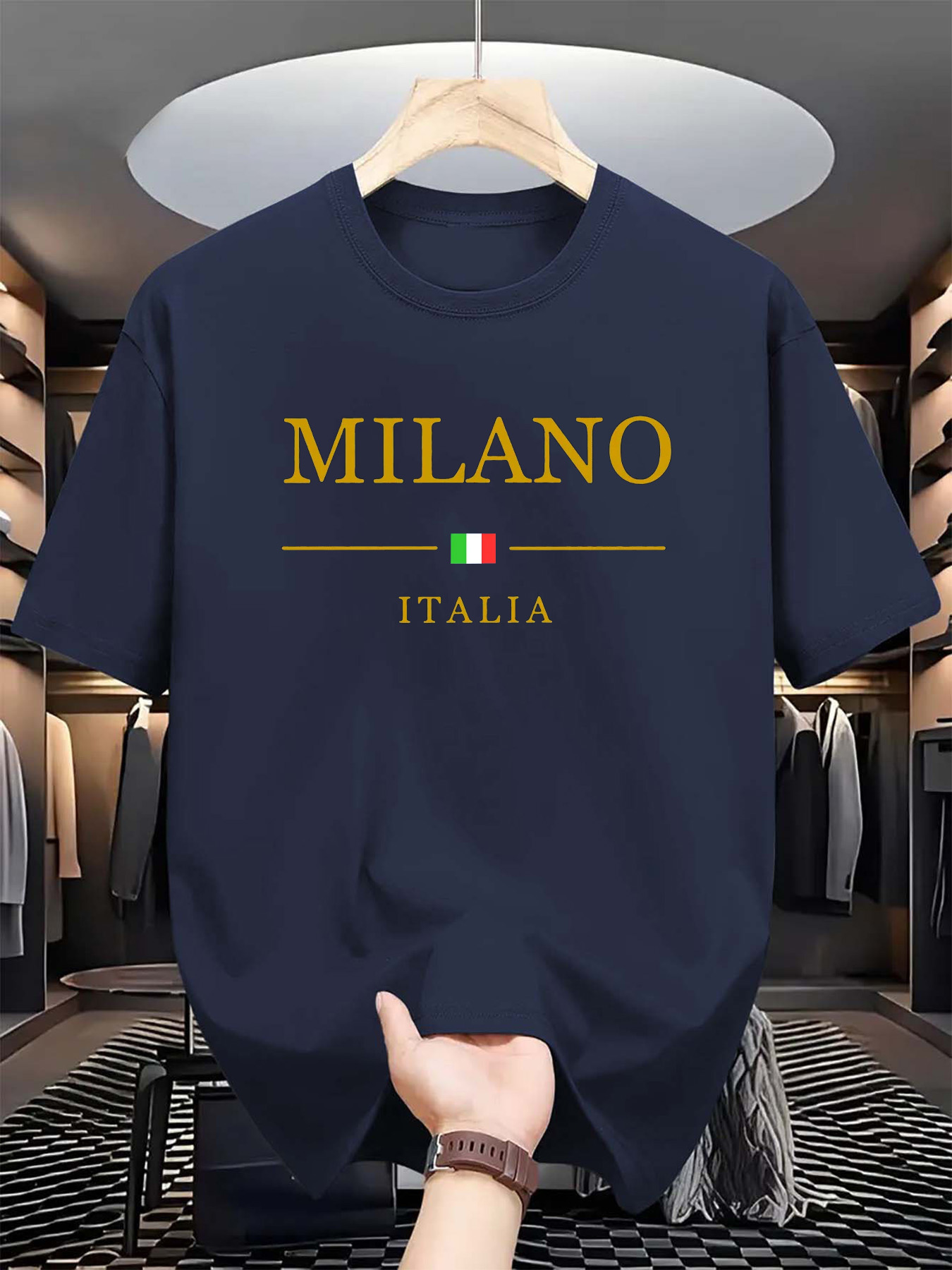 Street Fashion In Milan - T-shirt en coton pur imprimé Milan