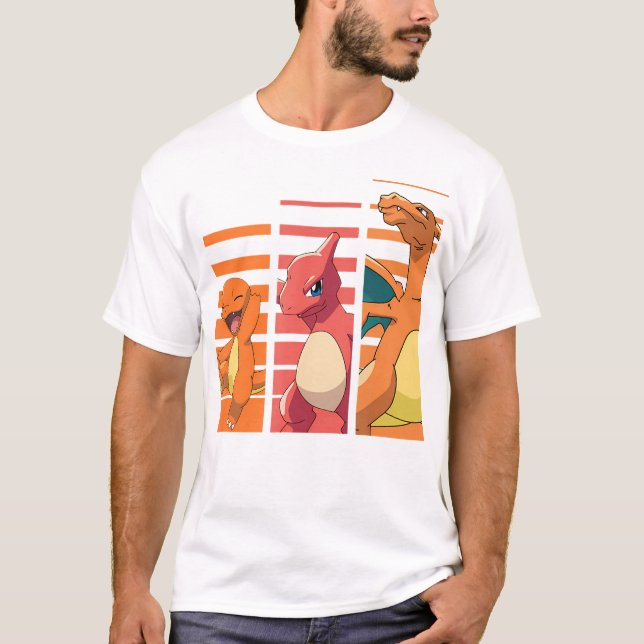 Street Fashion Evolution - T-shirt imprimé Pokémon Charmander Evolutions en
