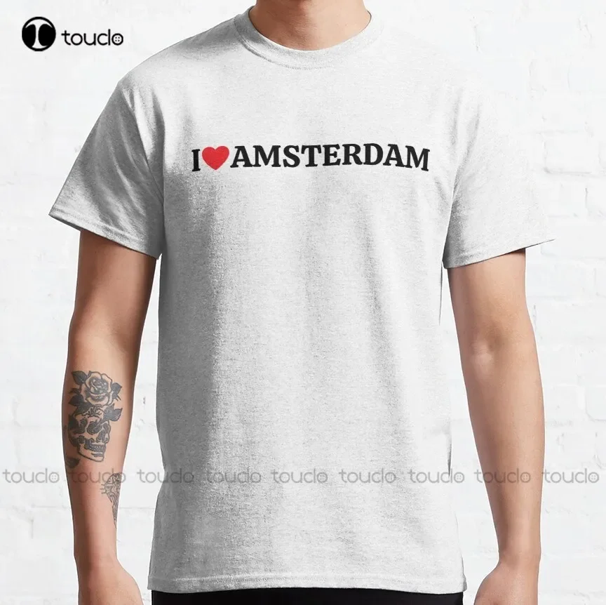 Street Fashion Amsterdam - T-shirt classique bleu pour hommes, personnalisé,