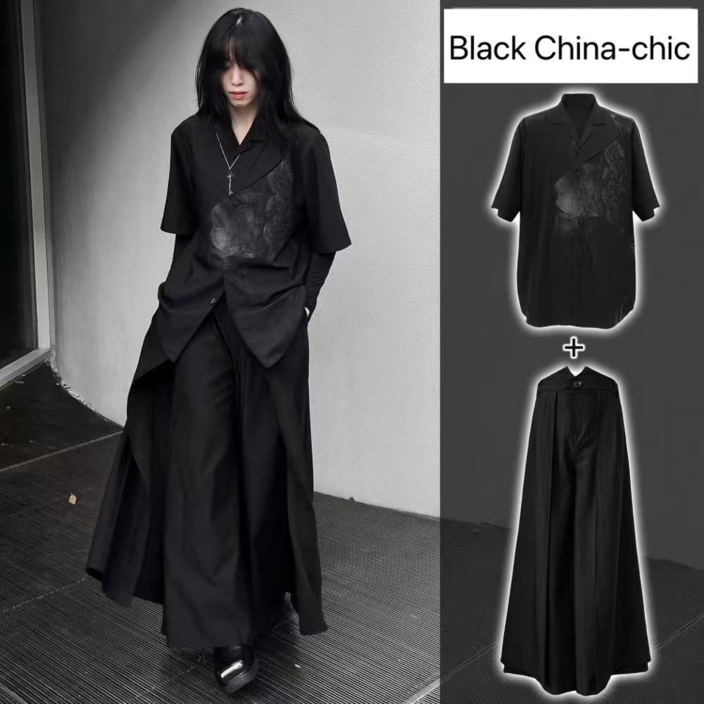 Street Fashion Outfit For Men - Cool noir nouveau Style chinois Costume
