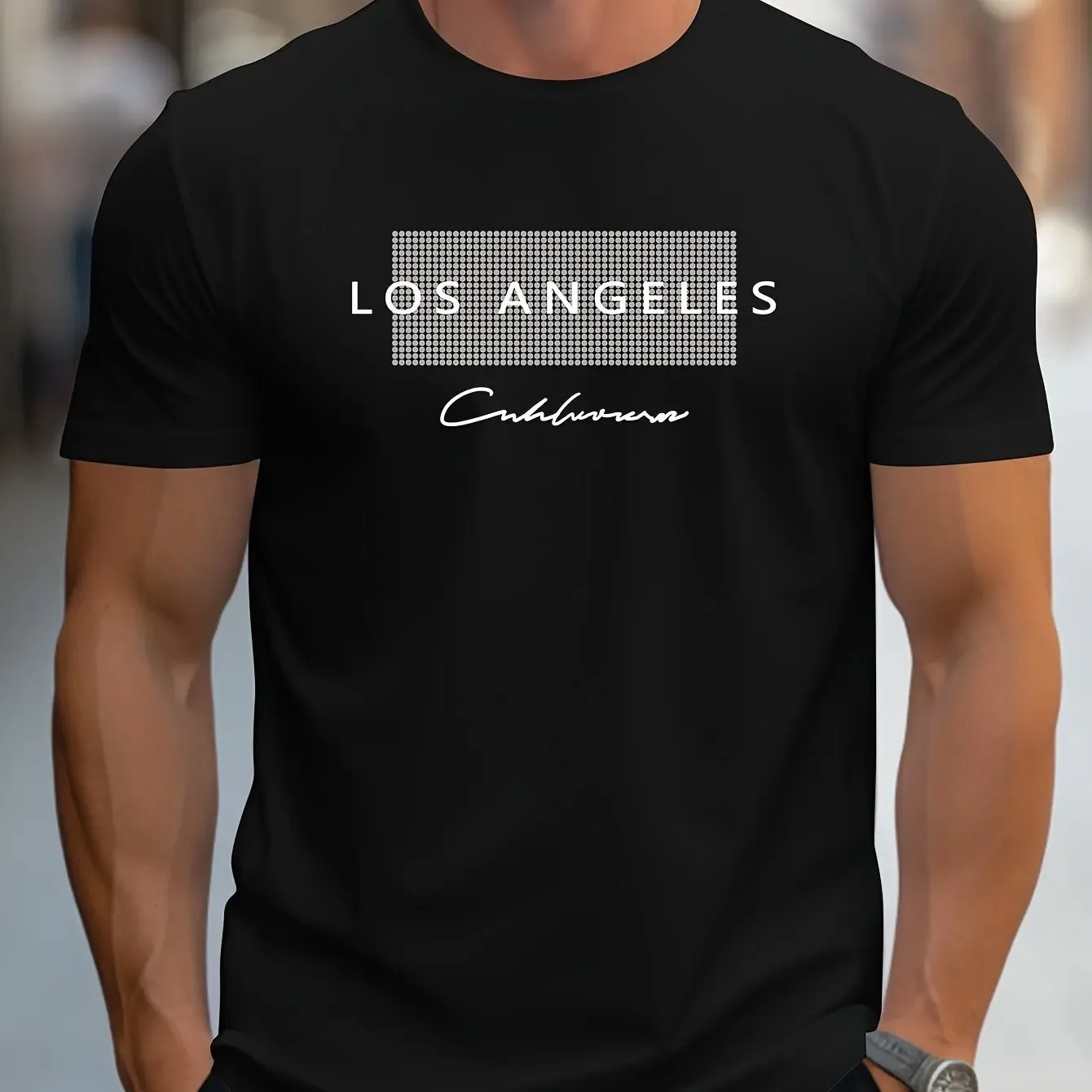 Street Fashion Los Angeles - T-shirt décontracté ample pour homme, imprimé