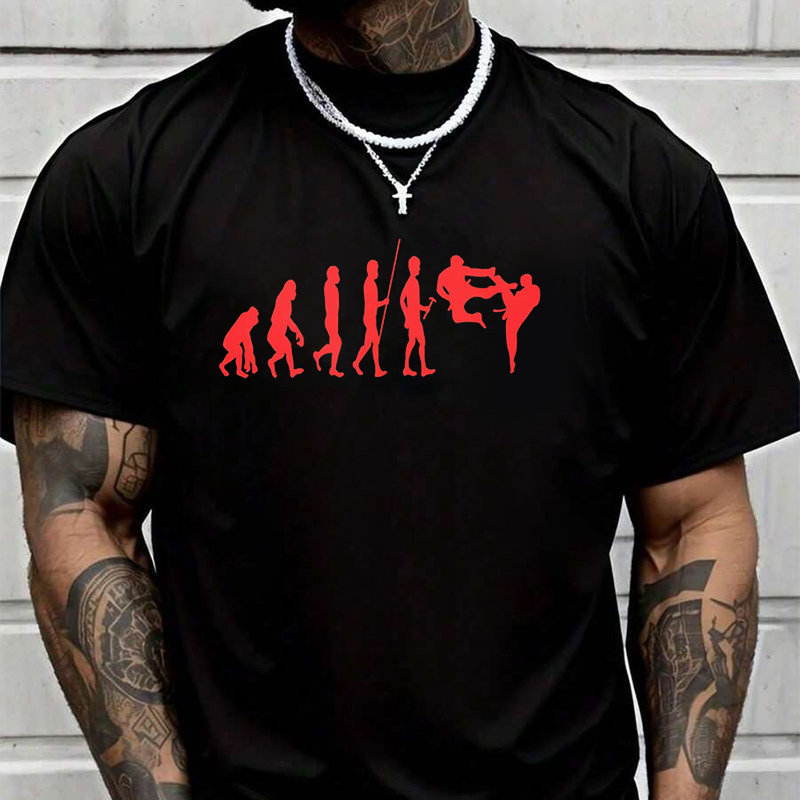 Street Fashion Evolution - T-shirt imprimé Karate Evolution pour hommes,