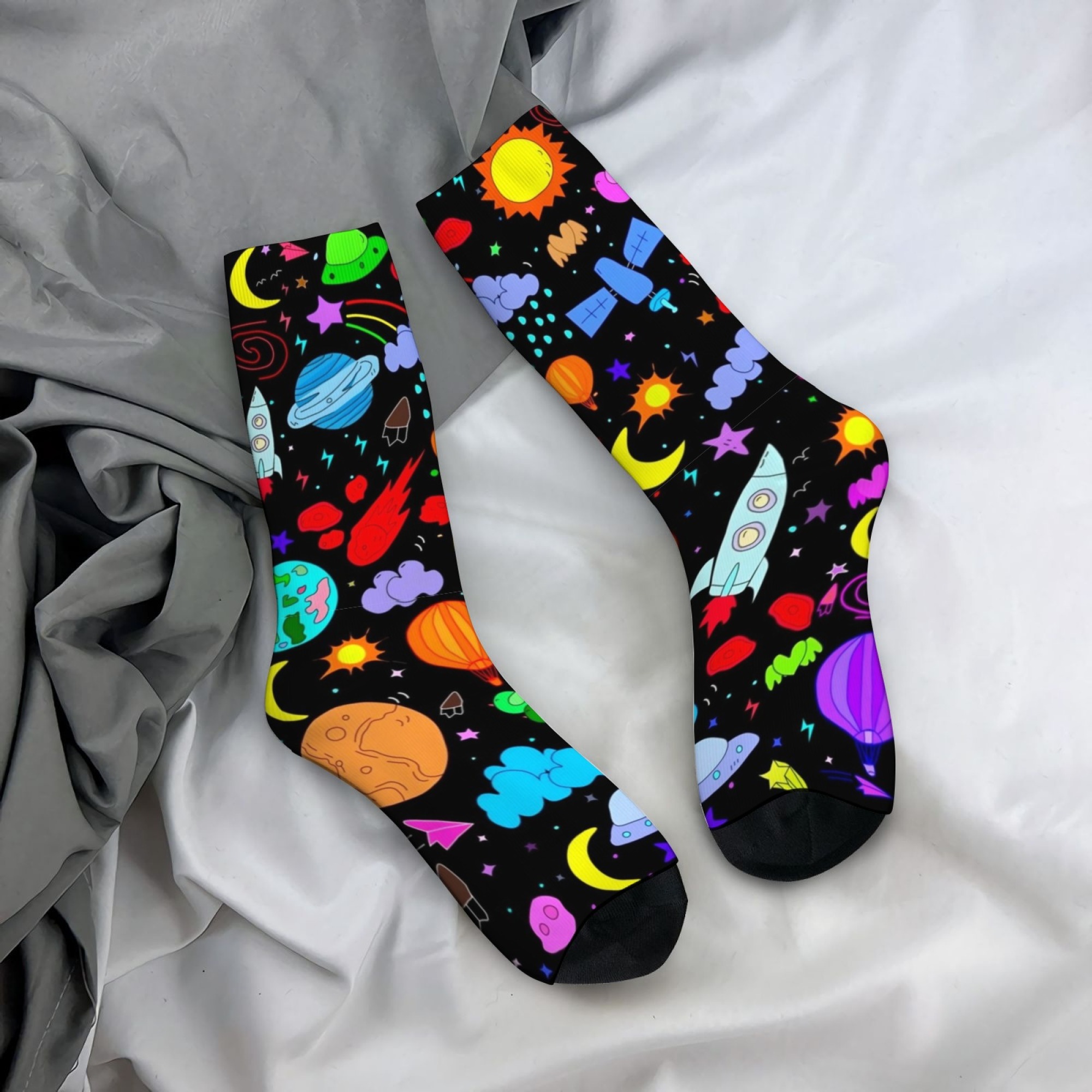 Quirky Street Fashion - Chaussettes mi-mollet pour hommes avec imprimé