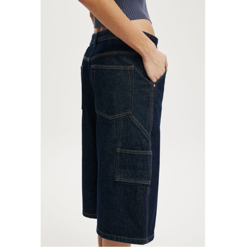 Street Fashion Plus Size - Jean short ample taille haute pour