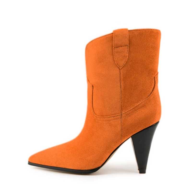 Street Fashion Plus Size - Bicolor Spike talons tirer sur bottes