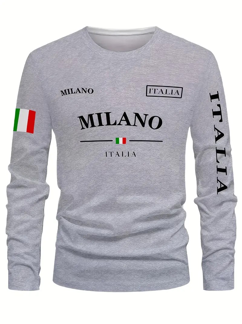 Street Fashion In Milan - T-shirt à manches longues pour homme