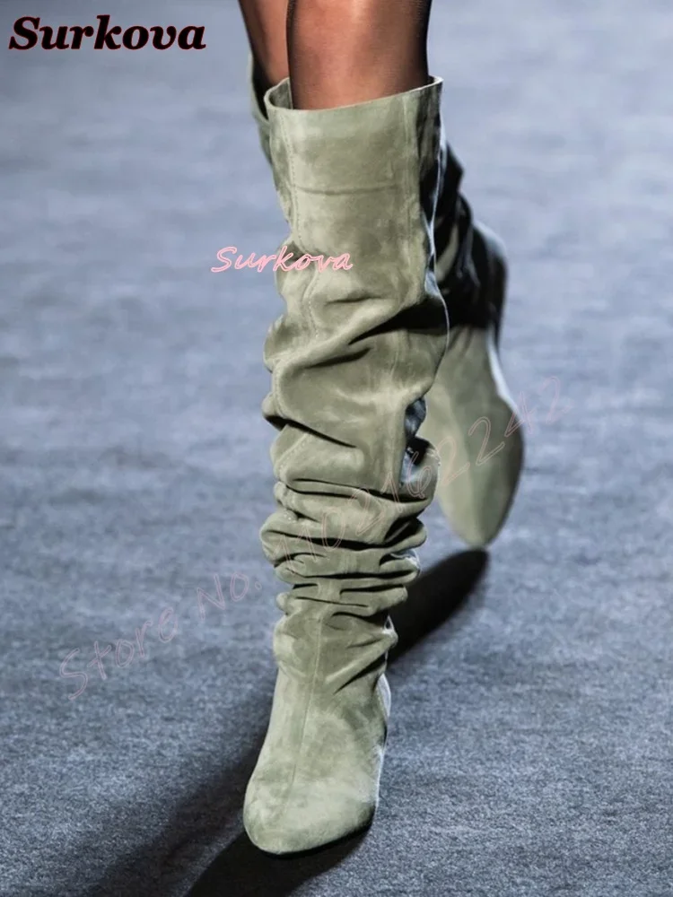 Rétro plissé sans lacet bottes - Street Fashion Dress avis et prix