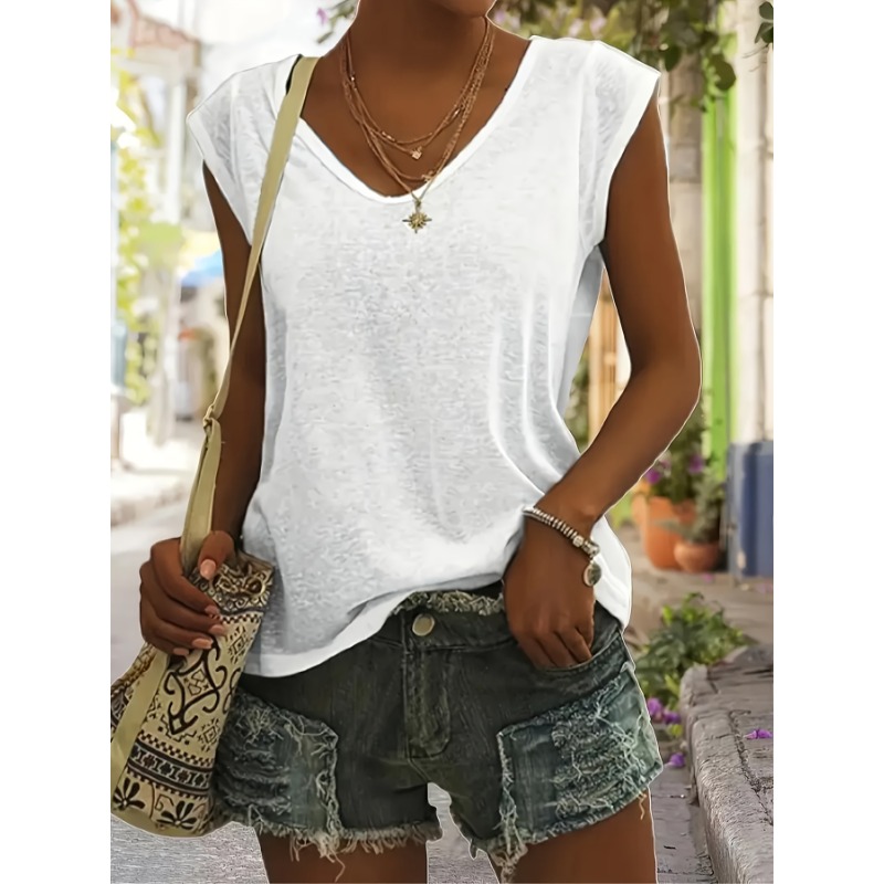 T-Shirt sans manches à col en  - Street Fashion Plus Size avis et prix