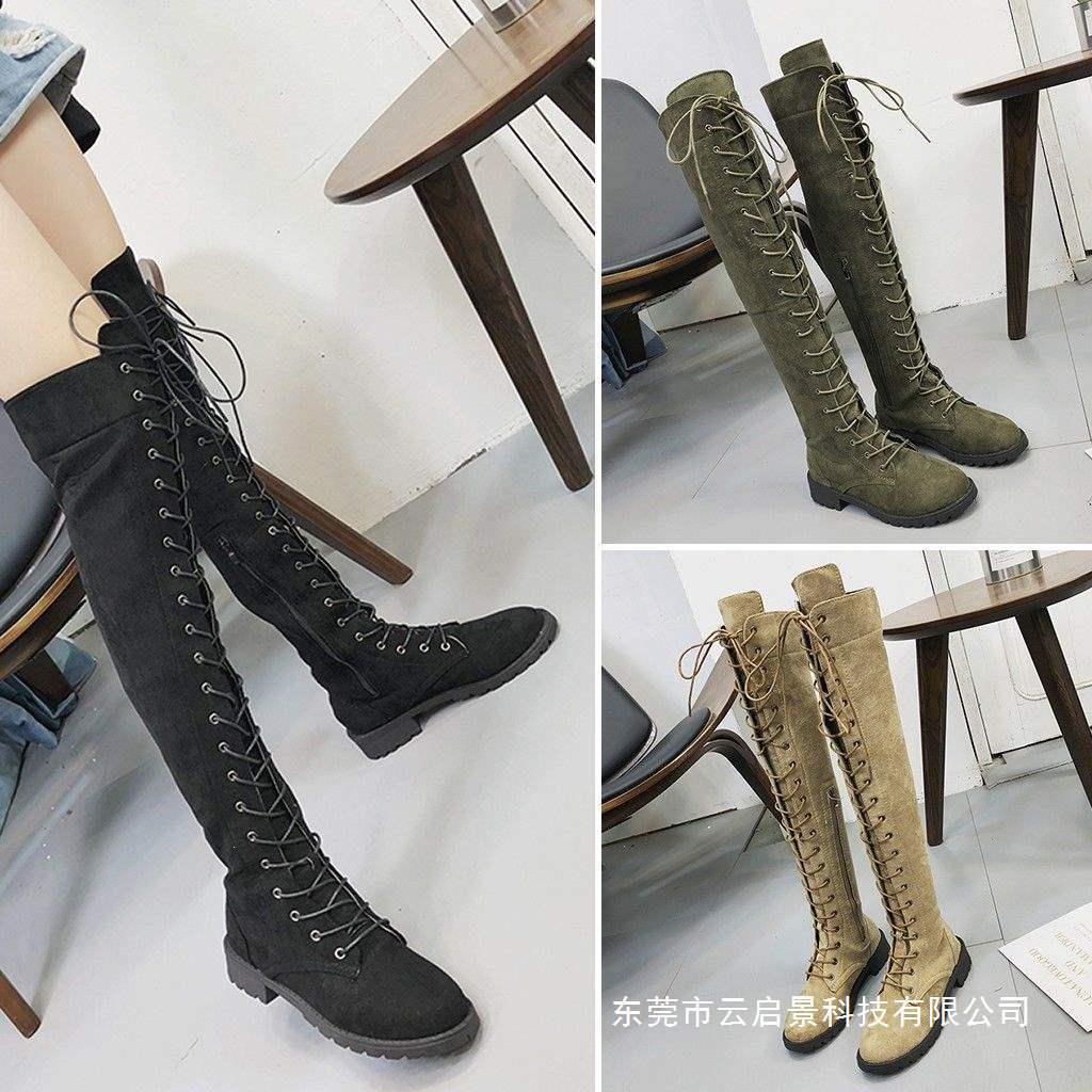 Bottes plates à lacets au-dess - Street Fashion Plus Size avis et prix